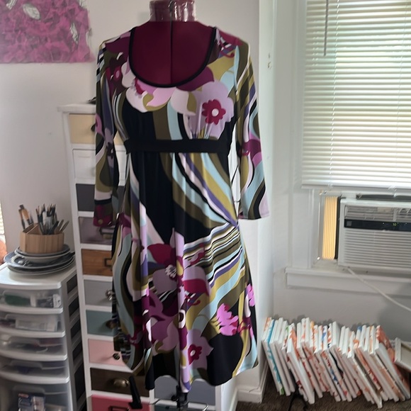 Iris empire waist flattering dress pucci style retro stretch - Picture 9 of 11